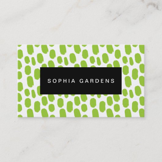 名前プレート絵を描 – ストローク – Martian Green 名刺 (正面)