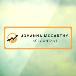 名前プレート |ガラスドア会計士のビジネスロゴ ウィンドウサイン