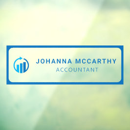 名前プレート |ガラスドア会計士ビジネスロゴW ウィンドウサイン