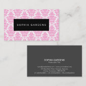 名前プレート – ダマスク – ピンク 名刺 (正面/裏面)