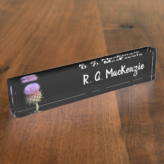 名前プレート – 名前の付いたアザラシ デスクネームプレート (側面)