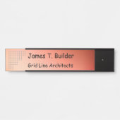 名前プレート – 金属背景のコーナーグリッド サインプレート (正面)