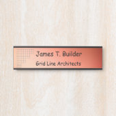 名前プレート – 金属背景のコーナーグリッド サインプレート (正面)