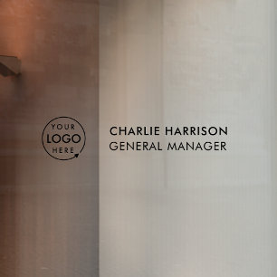 名前プレート   Glass Door Business Logo Transparent ウィンドウサイン