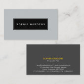 名前プレートv2 – グレーc6cbccで黒 名刺 (正面/裏面)