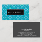 名前プレートv2 - Amime Pattern - Aqua 名刺 (正面/裏面)