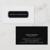 名前プレートv3 – 黒オン白(金ゴールド) 名刺 (正面/裏面)