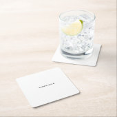 名前プレーンモダンミニマルシンプルリスト スクエアペーパーコースター (インサイチュ)