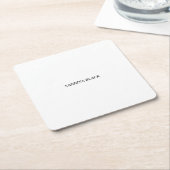 名前プレーンモダンミニマルシンプルリスト スクエアペーパーコースター (アングル)