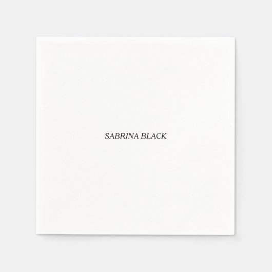 名前プレーンモダンミニマルシンプルリスト スタンダードカクテルナプキン (正面)