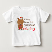 名前ベアー1stクリスマス ベビーTシャツ (正面)