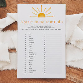 名前ベビーアニマル赤ちゃんシャワーゲーム