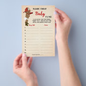 名前ベビーチューンオウム消防士ベビーシャワーゲームカード チラシ (ハンドル)