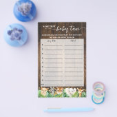 名前ベビーチューンサファリベイビーシャワーゲームカード チラシ (シングル)