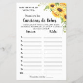 名前ベビーチューン英語スペインのシャワーゲームカード チラシ (裏面)