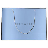 名前ベビーブルーパールミニマルギフト ラージペーパーバッグ (裏面)