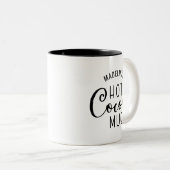 名前ホットココアスクリプトツートーンコーヒーマグ ツートーンマグカップ (正面右)