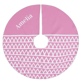 名前ホットピンクパターンクリスマス ブラッシュドポリエステルツリースカート