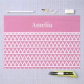 名前ホットピンクパターンクリスマス 薄葉紙 (クラフト)