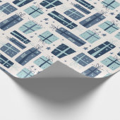 名前ボホパーソナライズされたプレゼントパターンクリスマス ラッピングペーパー (角)