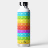 名前ポップ・アートのカラフル ウォーターボトル (左面)