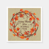 名前マッチング感謝祭の秋のカクテル昼寝 スタンダードカクテルナプキン (正面)