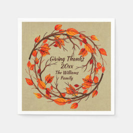 名前マッチング感謝祭の秋のカクテル昼寝 スタンダードカクテルナプキン