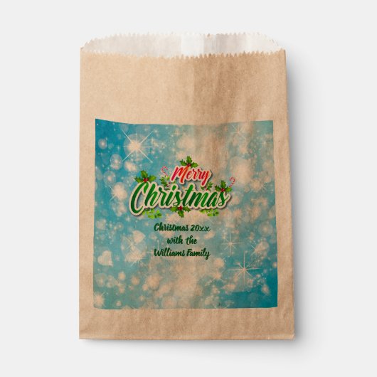 名前マッチングMerry Christmas Blue Favyバッグの追加 フェイバーバッグ (正面)