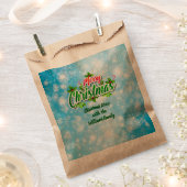 名前マッチングMerry Christmas Blue Favyバッグの追加 フェイバーバッグ (クリップ留めされた状態)