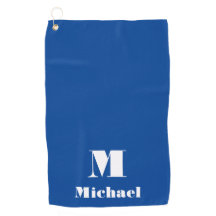 名前ミニマルイニシャル文字無地の色（青）