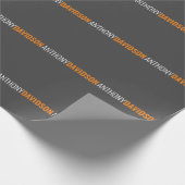 名前ミニマルエレガントプロフェッショナルグレー ラッピングペーパー (角)