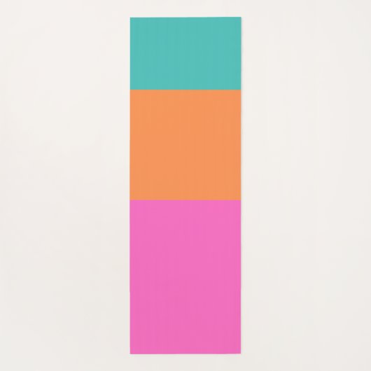 名前ミニマルストライプリスト付きピンク、オレンジ、ブルー ヨガマット (裏面)