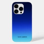 名前ミニマル付き深いブルーからアクアへ退色 Case-Mate iPhoneケース (裏面)