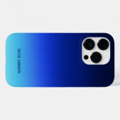 名前ミニマル付き深いブルーからアクアへ退色 Case-Mate iPhoneケース (裏面 (横))