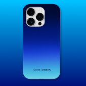 名前ミニマル付き深いブルーからアクアへ退色 Case-Mate iPhoneケース