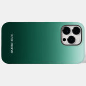 名前ミニマル付き緑の色合いで暗くなる Case-Mate iPhoneケース (裏面 (横))