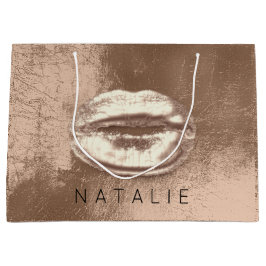 名前メタルキスリップチョクレートスキニーブロンズ金ゴールド ラージペーパーバッグ