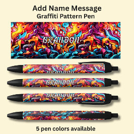 名前メッセージの追加、グラフィティパターン 黒ボールペン