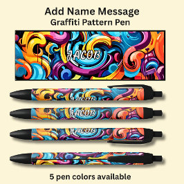 名前メッセージの追加、グラフィティパターン 黒ボールペン