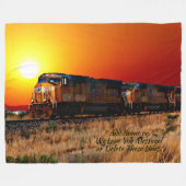 名前メッセージの追加 – Sunset Diesel Molectra Train フリースブランケット (正面(横))