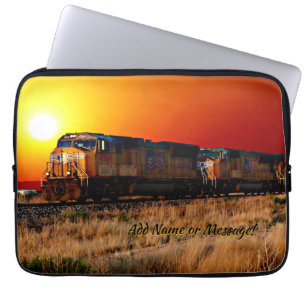 名前メッセージの追加 – Sunset Diesel Molectra Train ラップトップスリーブ