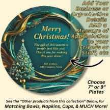 名前メッセージ会社グリーン金ゴールドクリスマスツリー7"