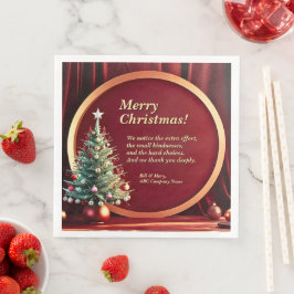 名前メッセージ会社レッド金ゴールド+クリスマスツリー