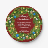 名前メッセージ、会社のオフィスのクリスマス7" ペーパープレート (正面)