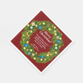 名前メッセージ、会社の営業所クリスマス スタンダードランチョンナプキン (角)