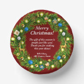 名前メッセージ、会社の営業所クリスマス ペーパーボウル (正面)