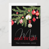 名前メリーと年の明るいオーナメント シーズンカード (正面/裏面)