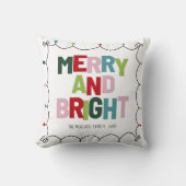 名前メリーの明るいカラフルタイポグラフィ クッション (正面)