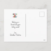 名前メリーの明るいカラフルタイポグラフィ シーズンポストカード (裏面)