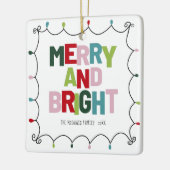 名前メリーの明るいカラフルタイポグラフィ セラミックオーナメント (左)